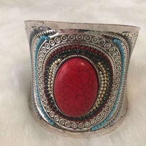 Red Coral cuff bracelet